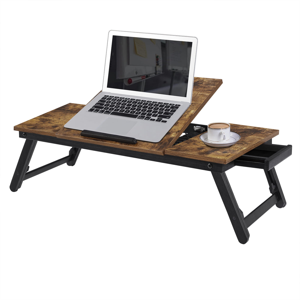 VALORA Folding Laptop Table, Rustic Brown, Loft Style LLD110B01