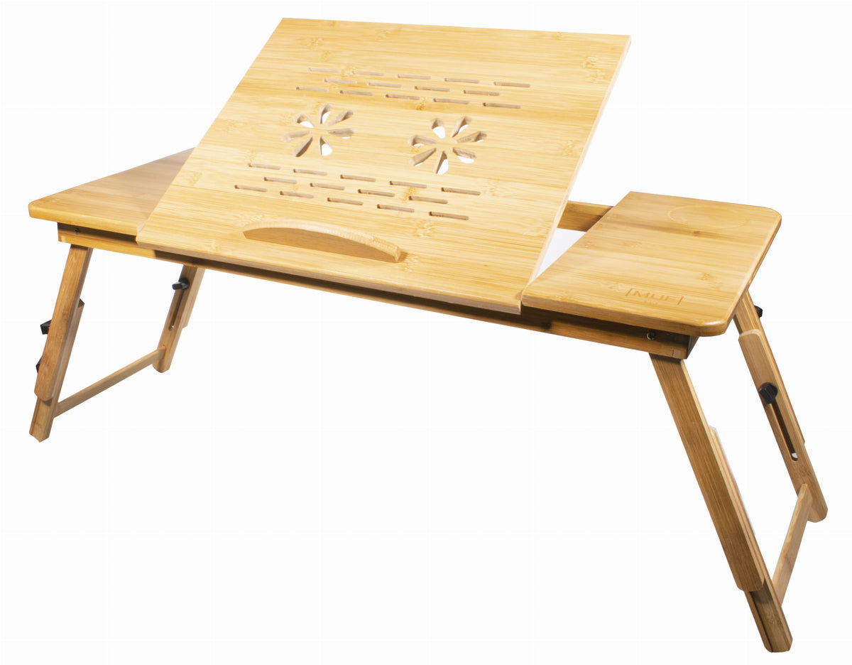 VALORA Bamboo Laptop Table XL - Adjustable, Foldable, Multi-Use
